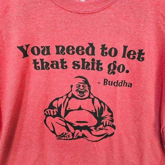 Spencer's You Need To Let That Sh*t Go Short Sleeve Red Tee Size XL - Picture 2 of 6